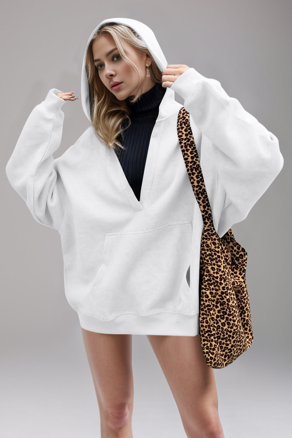 Bernadette® | Basic Bae Air Scuba long sleeve hoodie with kangaroo pocket