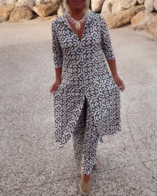 Michelle | Elegant Printed Two-Piece Set for Everyday Style