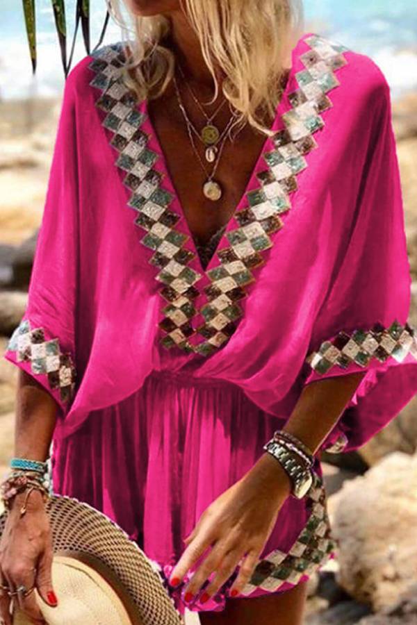 Camila® | Bohemian beach print kimono romper