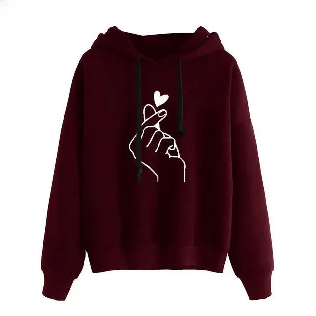 Bianca | Finger Heart Hoodie for Women
