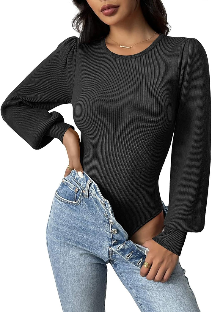 Aziza® | Ribbed Body Top With Long Sleeves