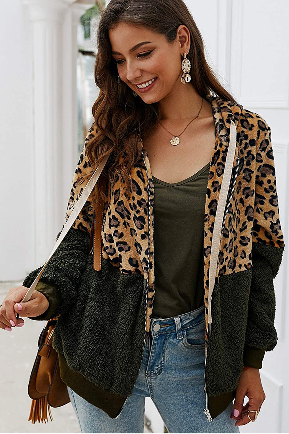 Corina® | Leopard print zip-up sweatshirt