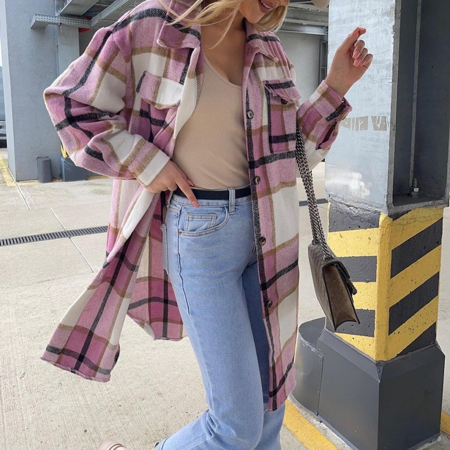 Carmen® | Elegant checked oversize cardigan