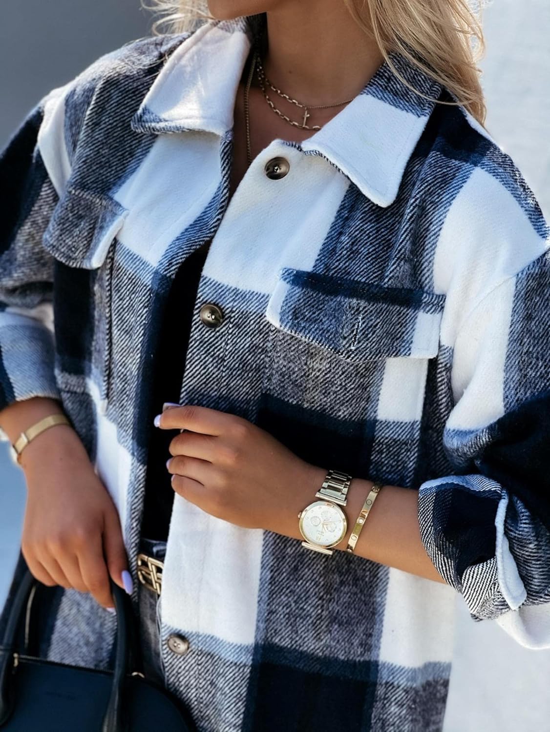 Carmen® | Elegant checked oversize cardigan