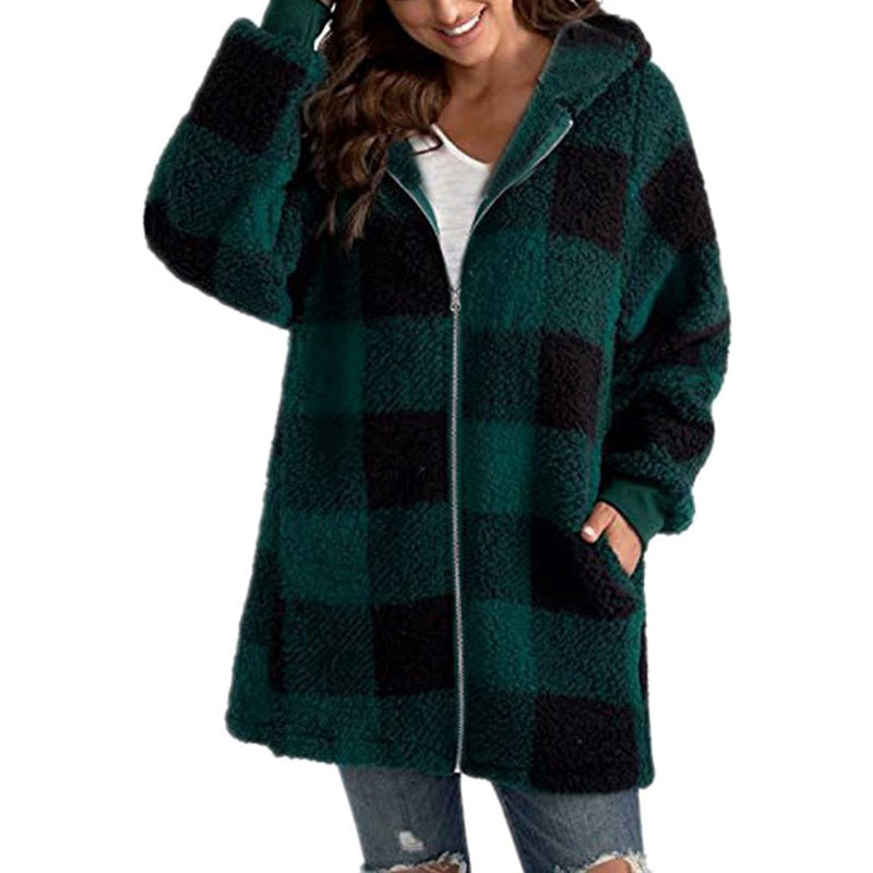 Alina | Checked hooded jacket for women