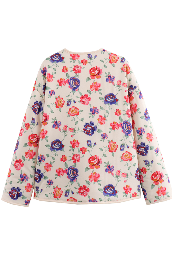 Carla® | Street V-neck Loose Cardigan Fashion Print Cotton Coat for Women