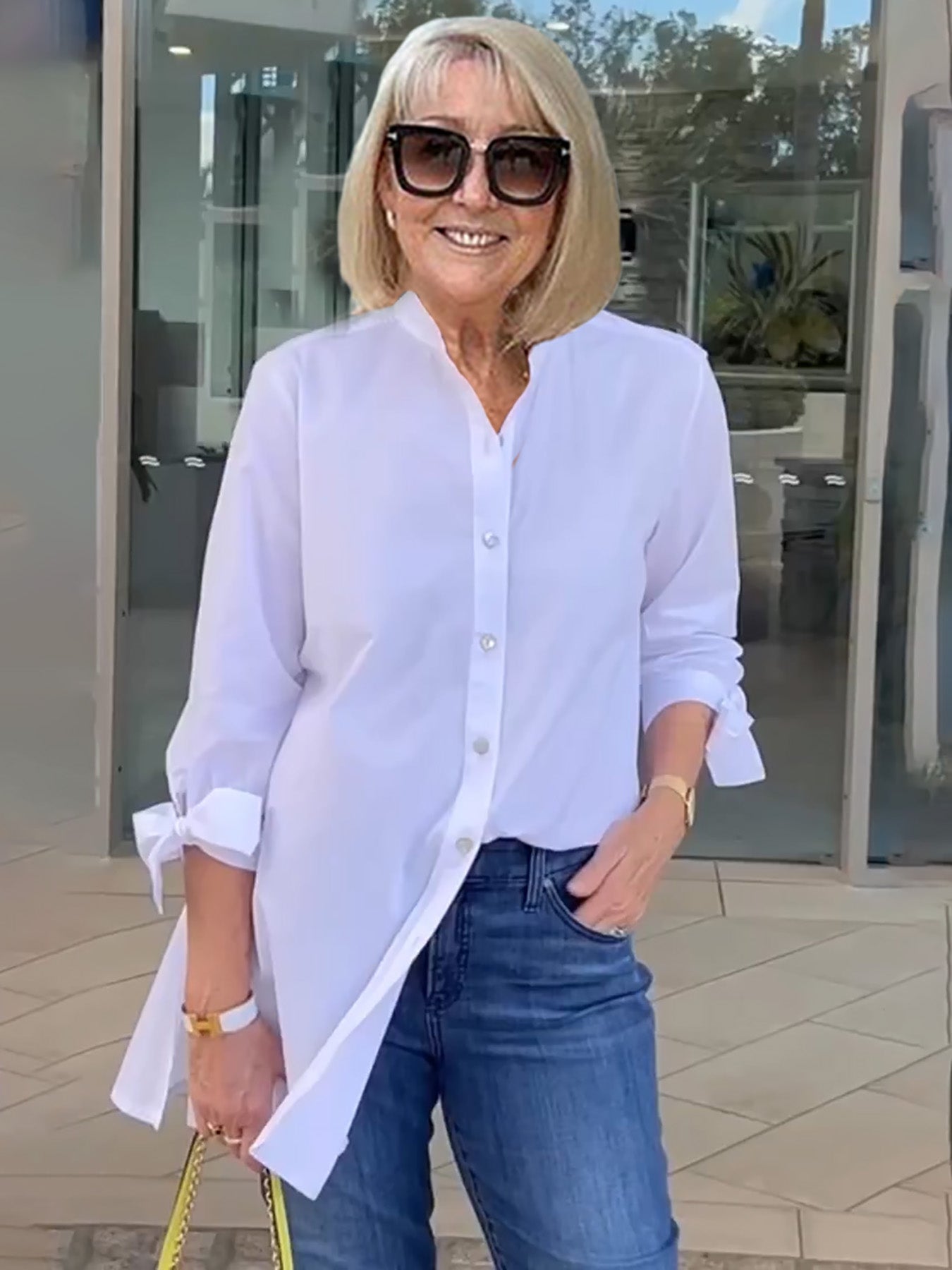 Agustina | Long, simple cotton shirt