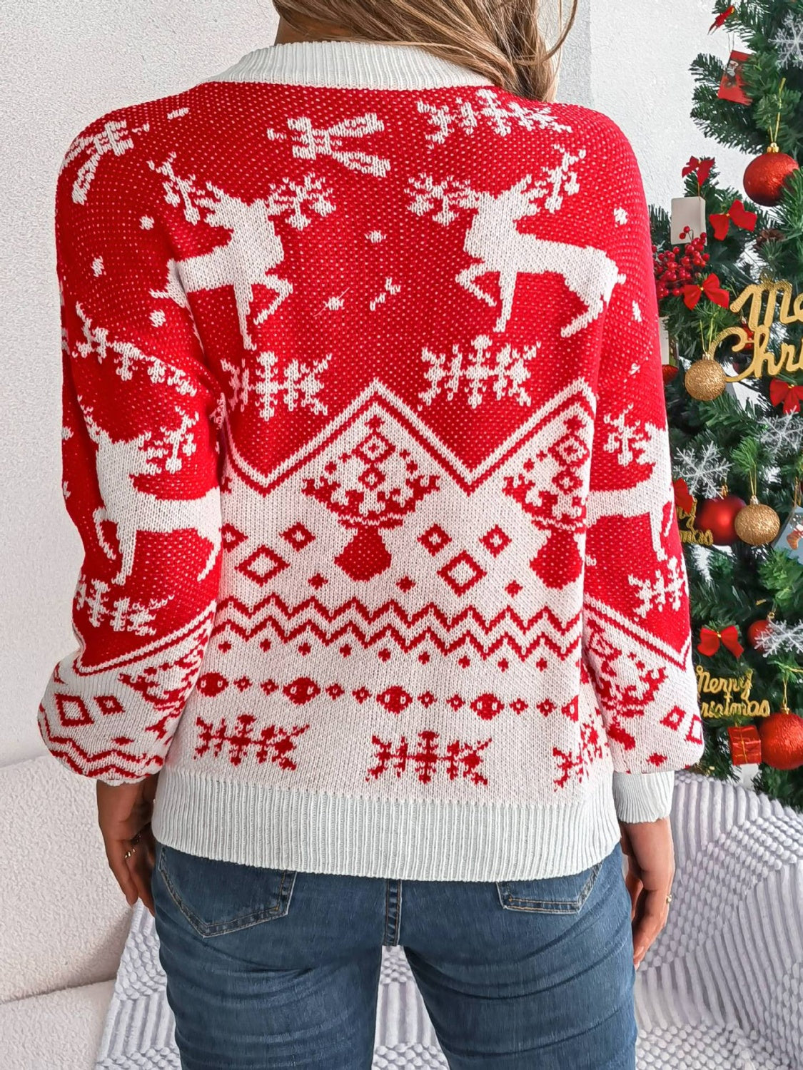 Dalia® | Christmas Element crew neck long sleeve sweater