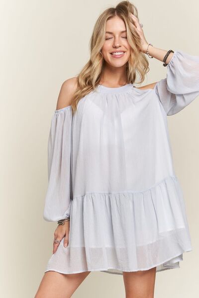 Delia® | Off-the-shoulder mini dress with balloon sleeves