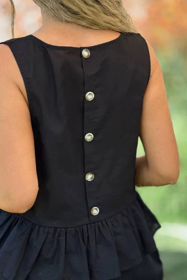 Alba® | Two-piece set consisting of a solid color cotton and linen sleeveless top and wide-leg pants