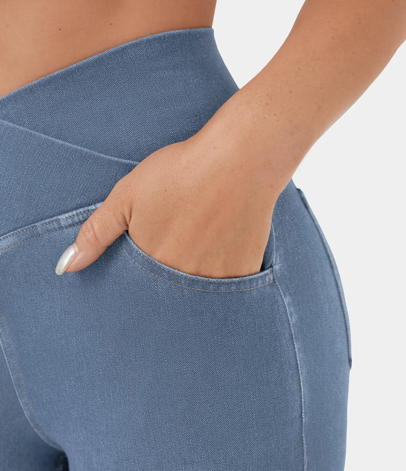 Aurora® | Women'S High-Waisted Retro Flare Pants With Crossover Waistband