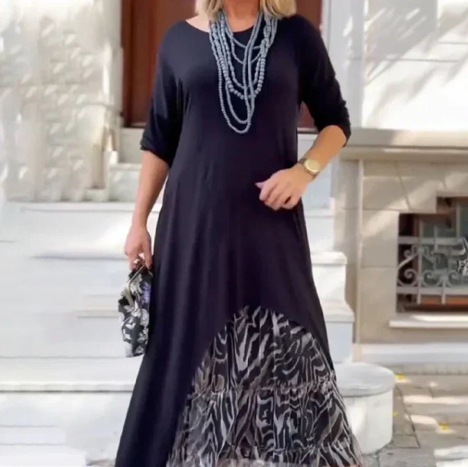 Cinthia® | Casual long-sleeved dress with irregular hem