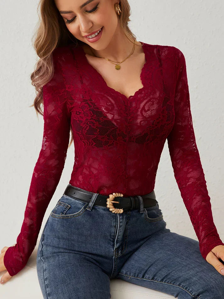 Buckey® | Long Sleeve Top With V-Neck And Lace