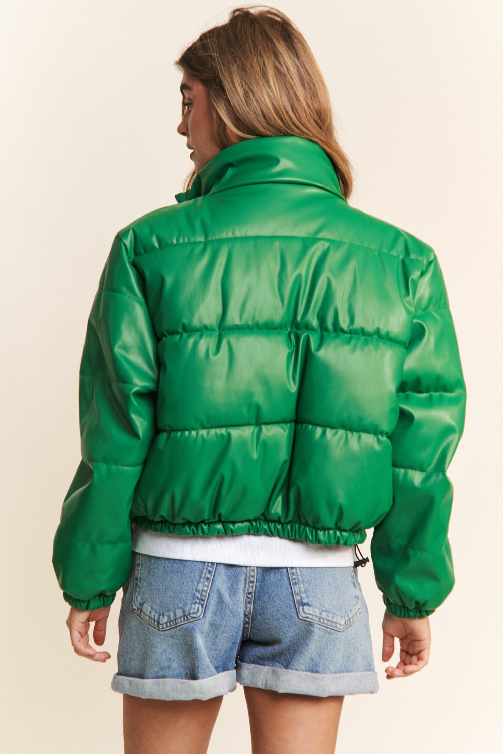 Carmen® | J.NNA Popper Zip Turtleneck Short Puff Jacket