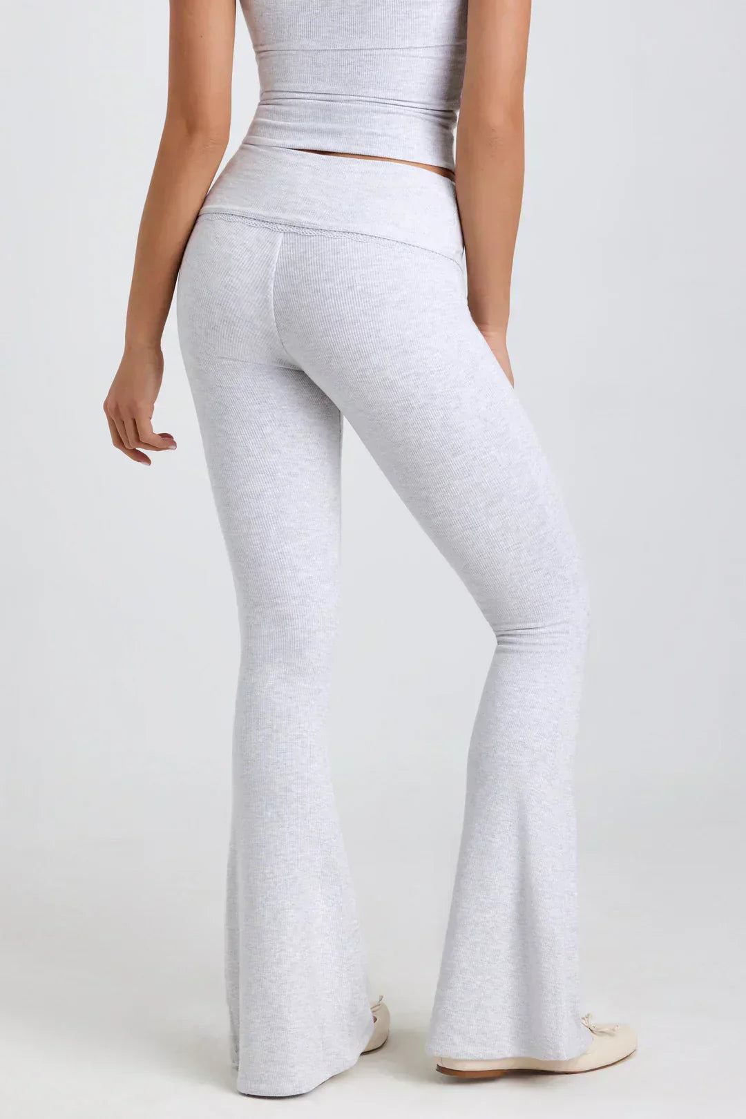 Dana® | Ribbed modal mid-rise flared top and pants