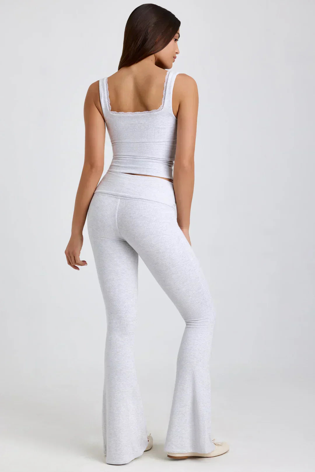 Dana® | Ribbed modal mid-rise flared top and pants