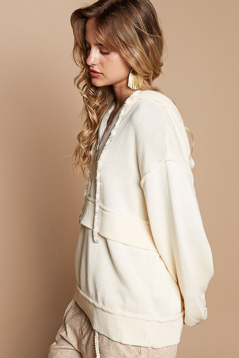 Camila® | Half-zip hoodie with dropped shoulders