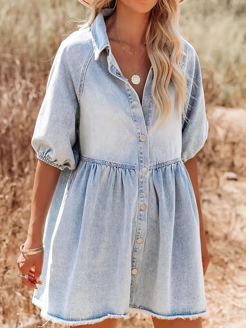 Eira® | Cotton denim mini dress