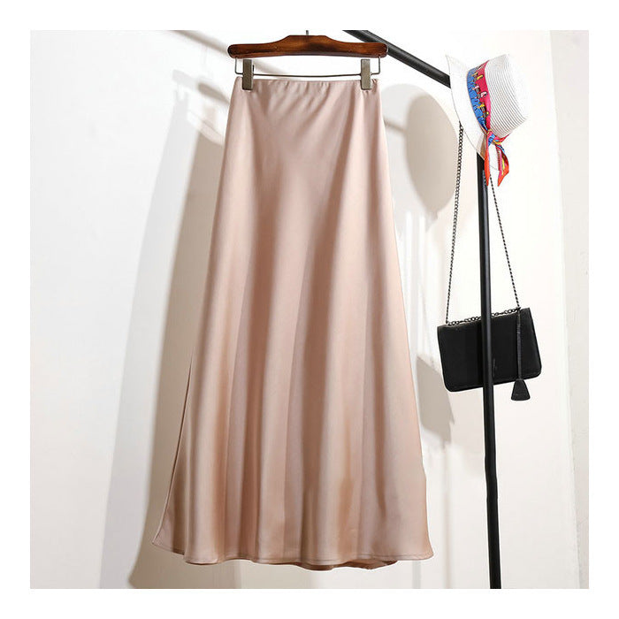 Coralie® | Trendy striped satin A-line skirt for women