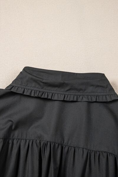 Autumn® | Dress with button placket, puff sleeves and ruffled hem