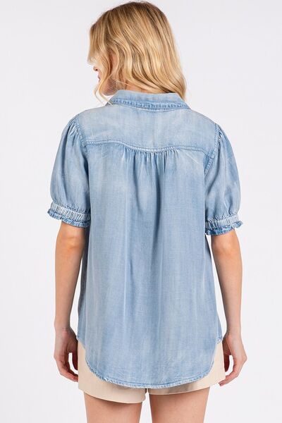 Cressida® | Shirt with collar and puff sleeves