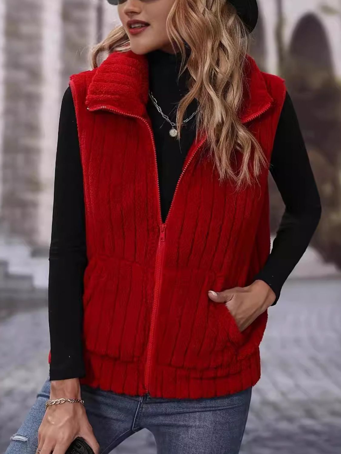 Dayana® | Vest coat with zip and pockets