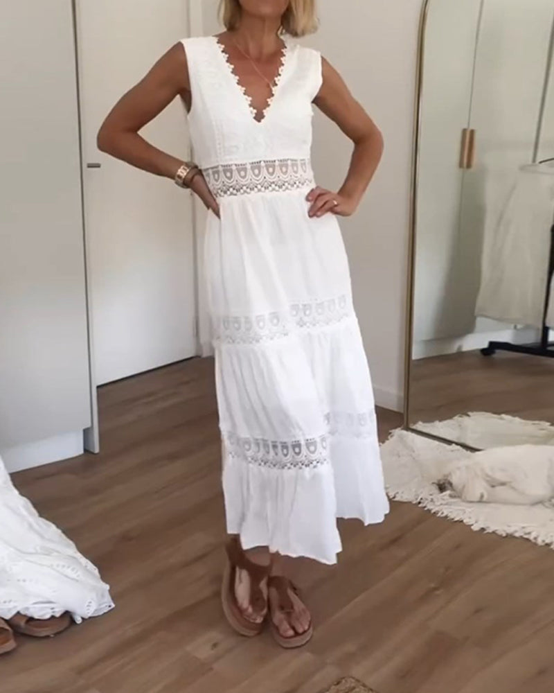 Carmen® | Sleeveless Lace Dress With V-Neckline