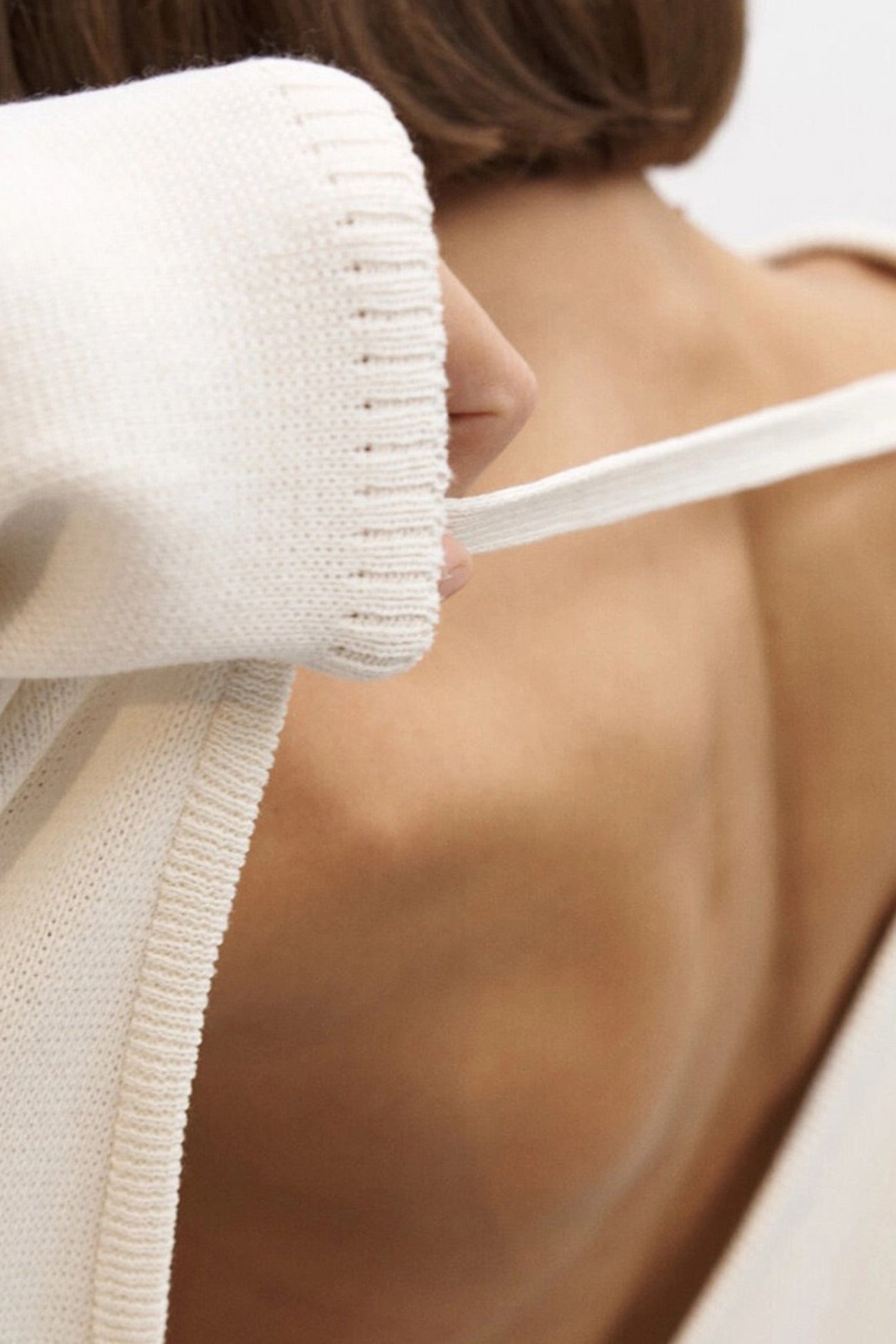 Elena® | Crew Neck Backless Cotton Sweater