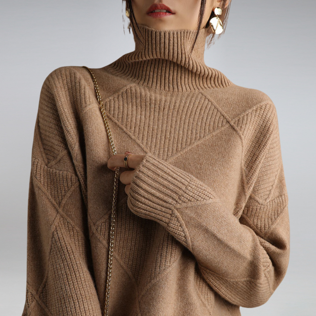 Alicia | Elegant roll collar sweater for women