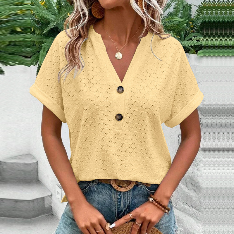 Michelle | Stylish Short-Sleeve Blouse with Buttons for Women