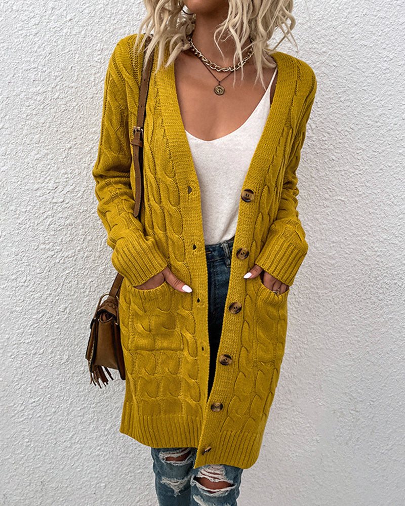 Basilisa | Long sleeve cardigan in solid color