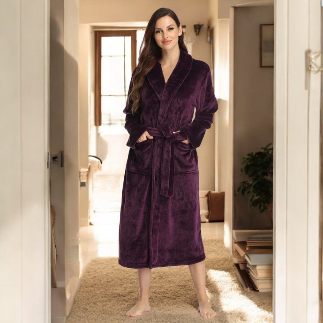 Ava® | Soft fleece bathrobe with pockets