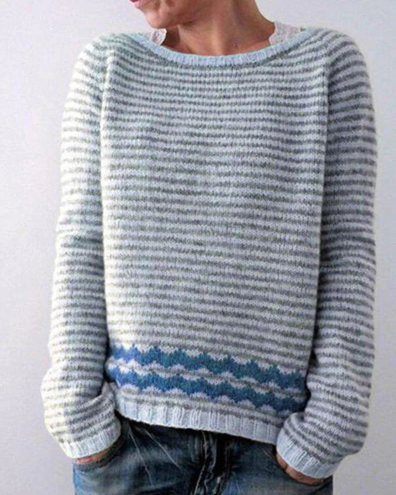 Carla | Fashionable Print Cow Neck Pullover for Women