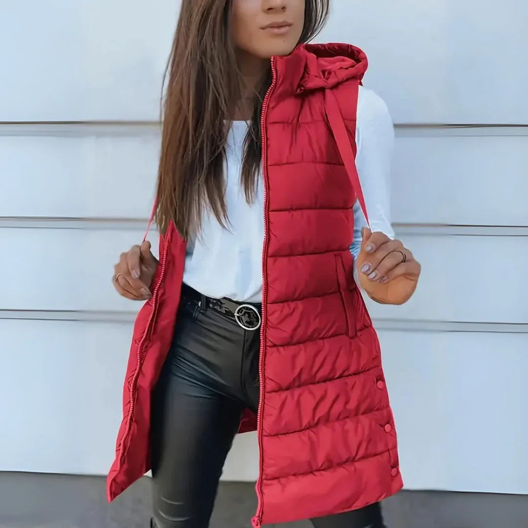 Dolores | Casual sleeveless hooded puffer vest