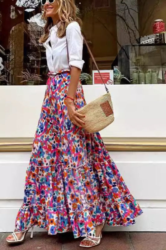 Antonia® | Printed skirt with ruffle hem