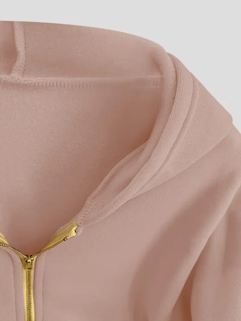 Carmela® | Short zip-up cotton hoodie