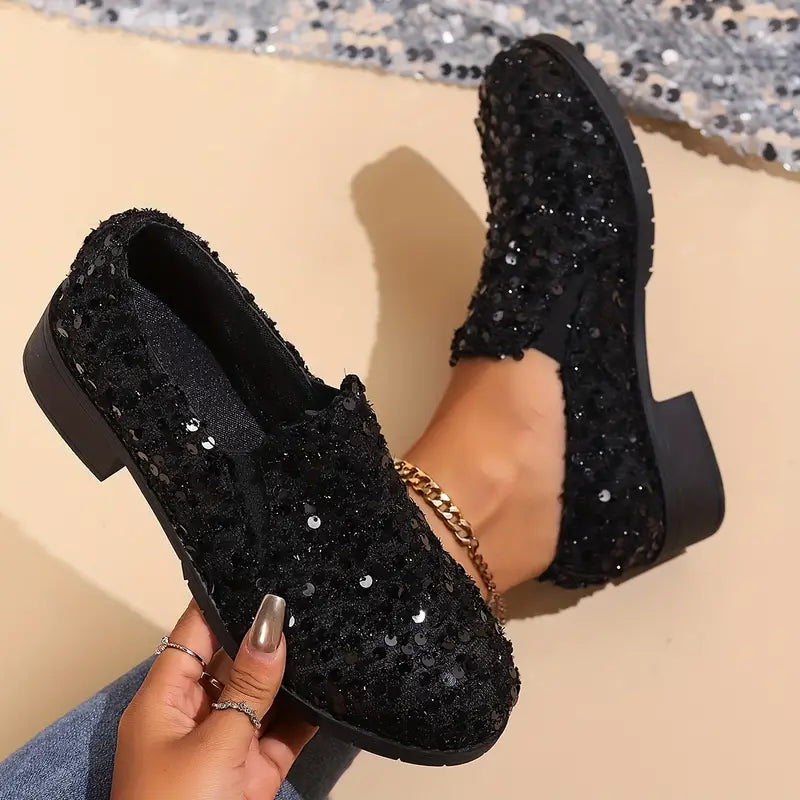 Elizabeth® | Chunky heel loafers with sequins