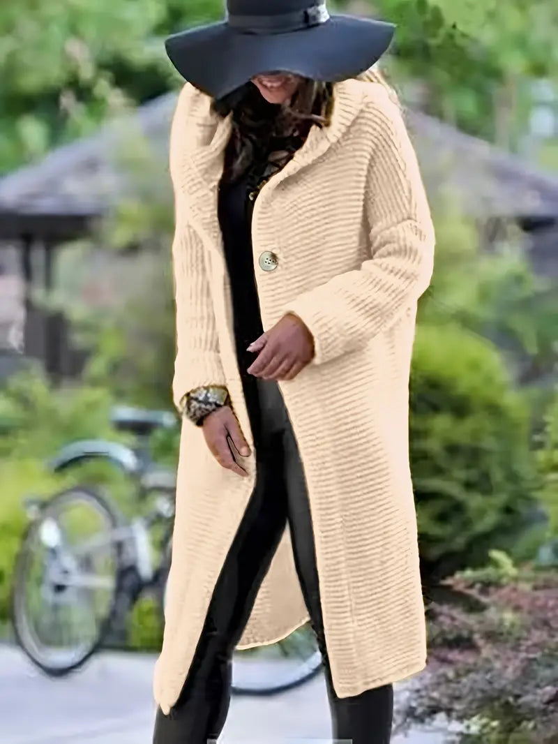 Cristina® | Long knitted cardigan with hood