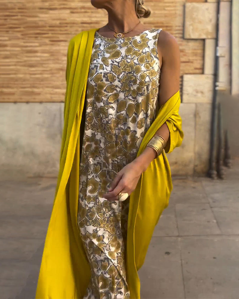 Eliza | Elegant Maxi Dress with Matching Cardigan