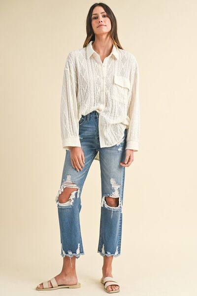 Anya® | Cropped jeans in a used look with a raw hem