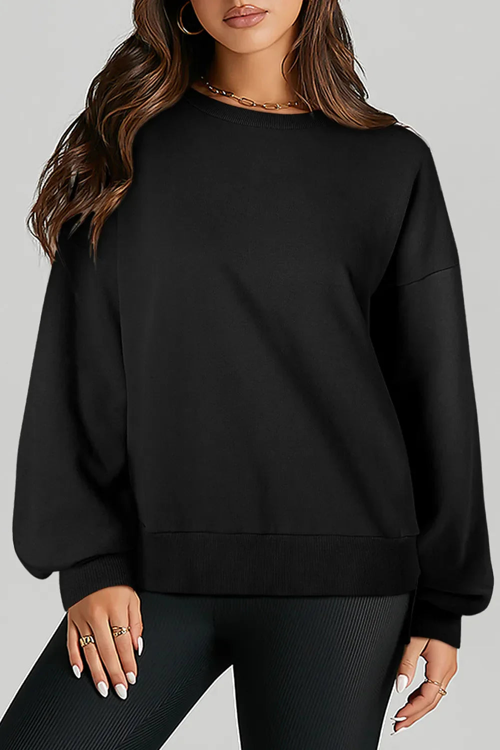 Claudia® | Long-sleeved sweatshirt with a high, low crew neck