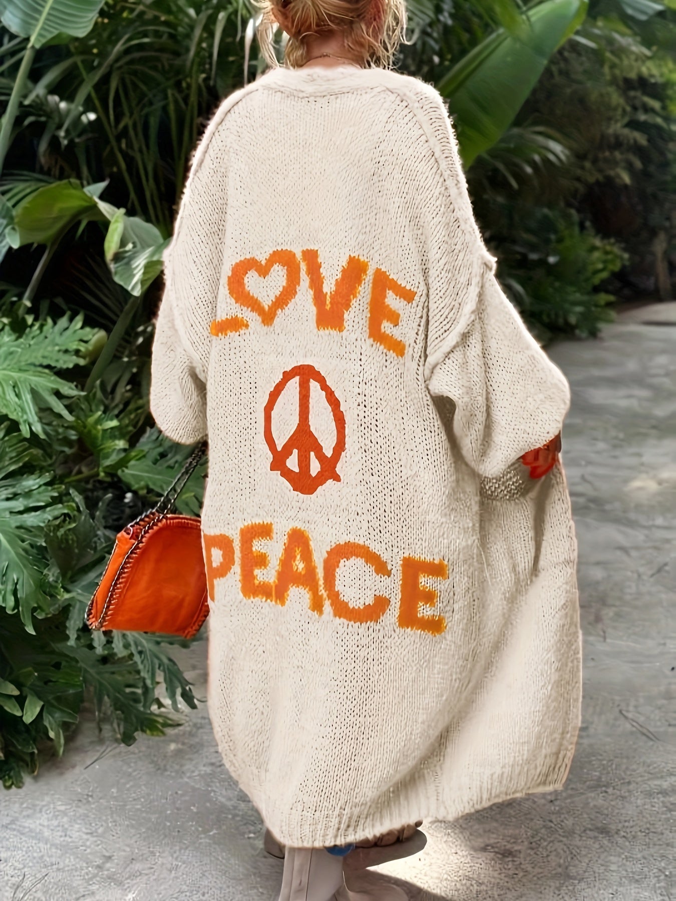 Clara® | Cardigan With Peace And Love Print