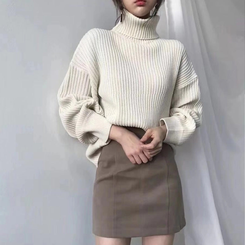 Aurora® | Luxurious turtleneck sweater with balloon sleeves