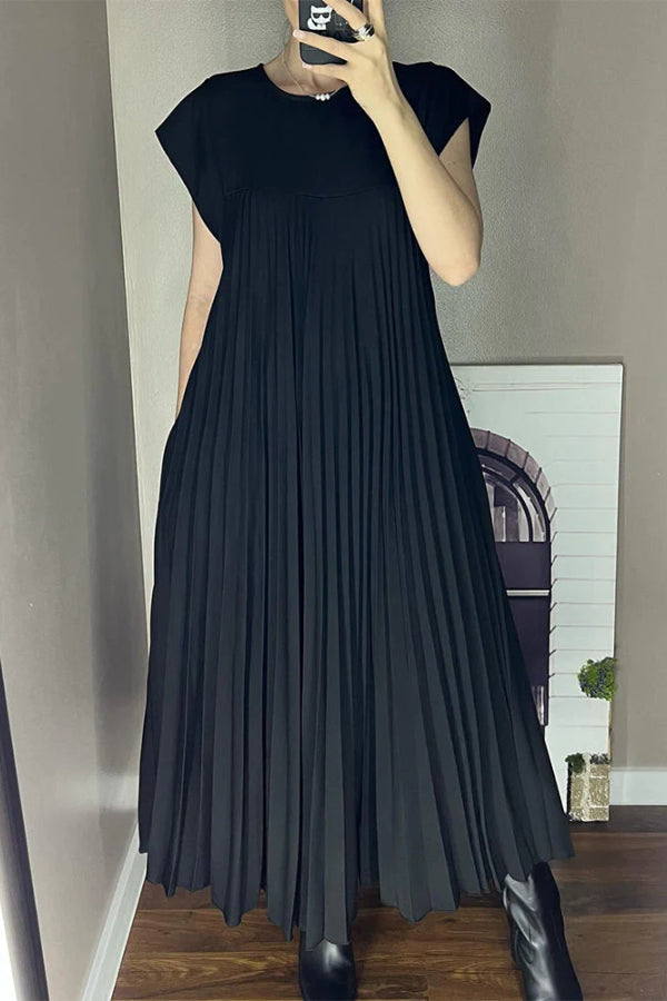 Anita® | Sleeveless pleated plain plain dress