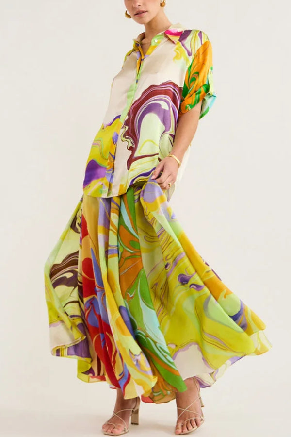 Cinthia® | Silk skirt and skirt in multi