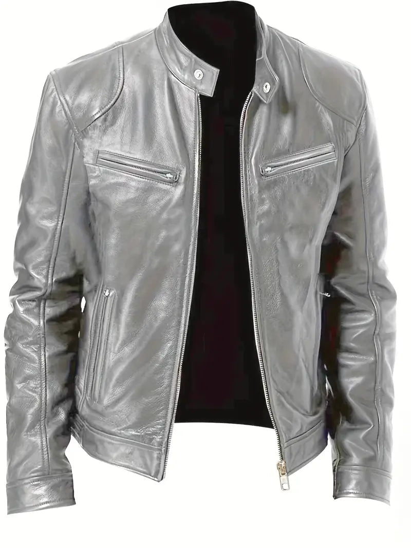 Clarence | Men's Slim Fit Faux Leather Racer Jacket