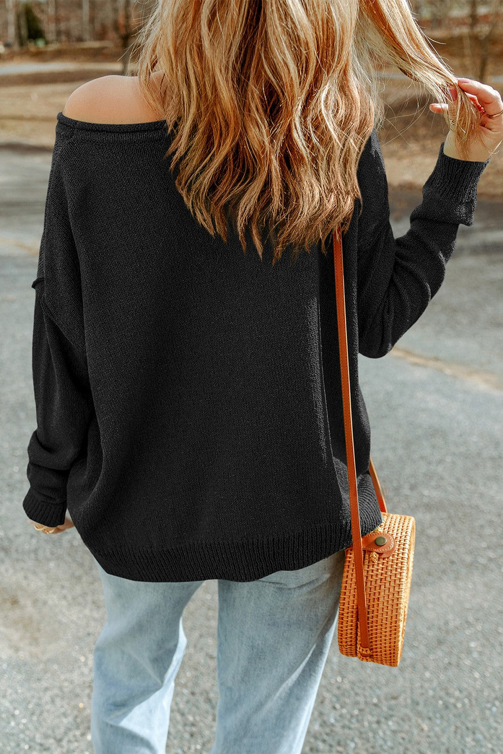 Claudette® | Pumpkin long sleeve knit crew neck top