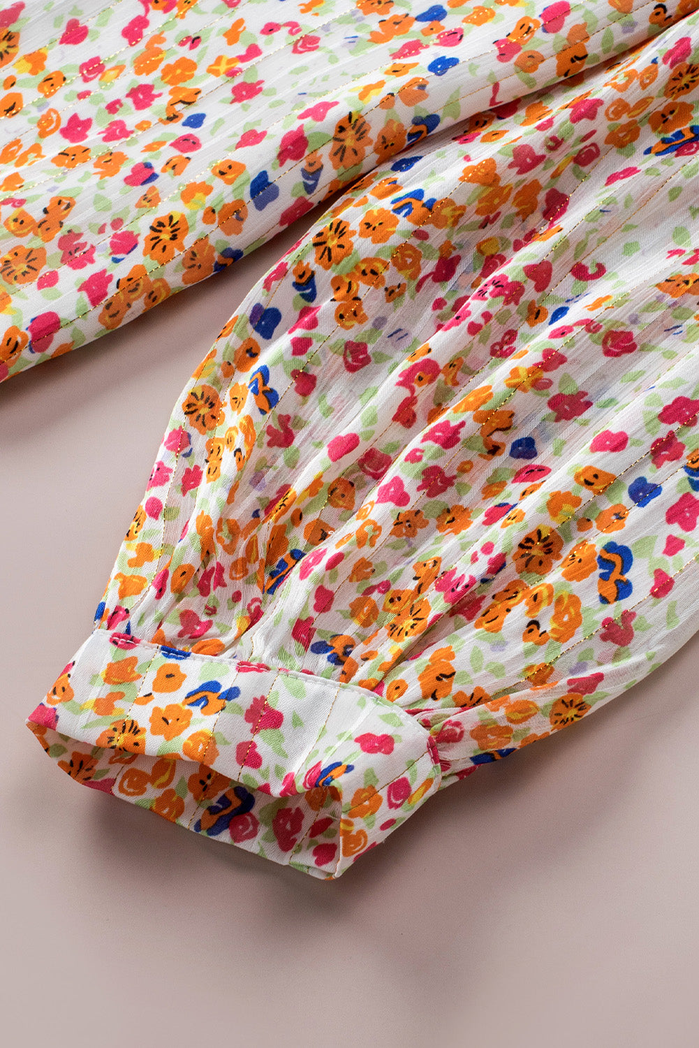 Delia® | Printed notched long sleeve shirt