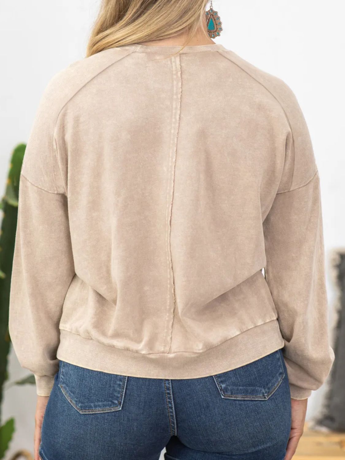 Beatrice® | Plus size peace sign long sleeve sweatshirt