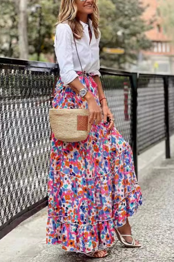 Antonia® | Printed skirt with ruffle hem